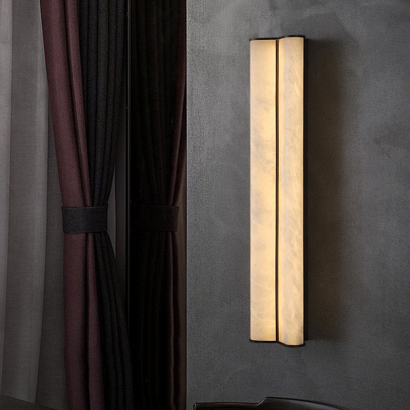 Albeielle dubbel vägglampa i alabaster