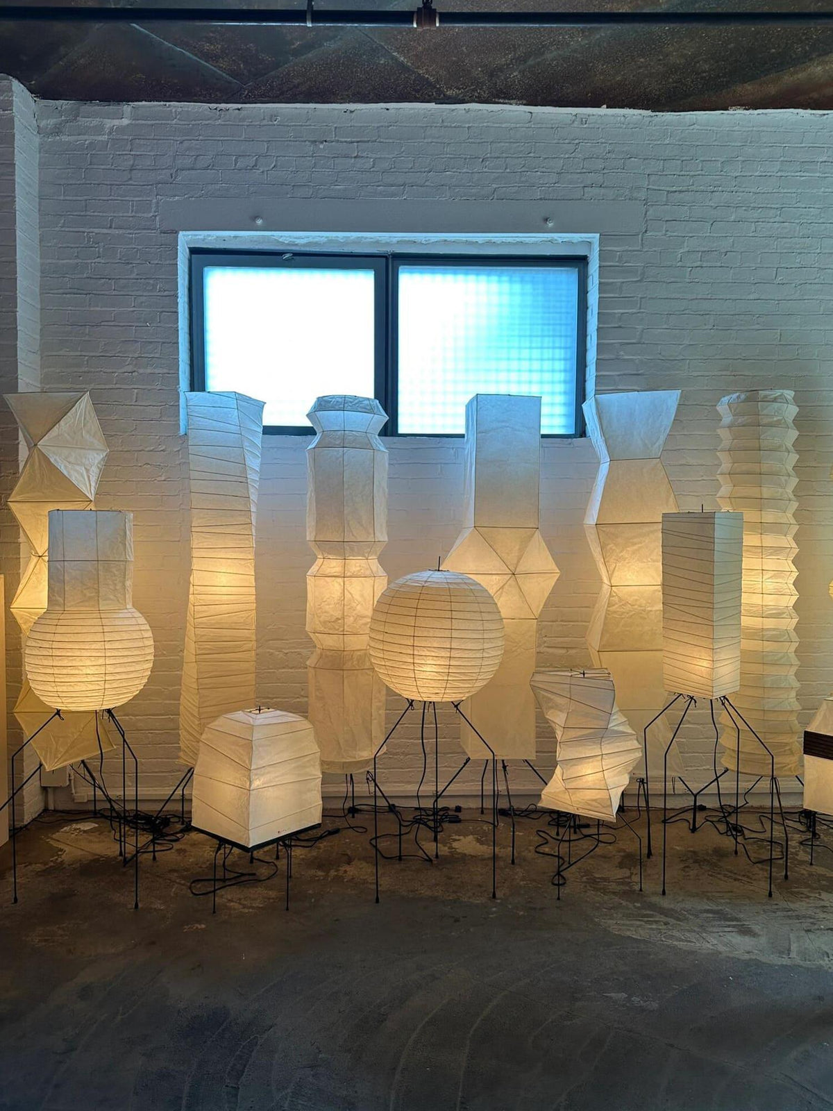 Barbara vintage gulvlampe i rispapir