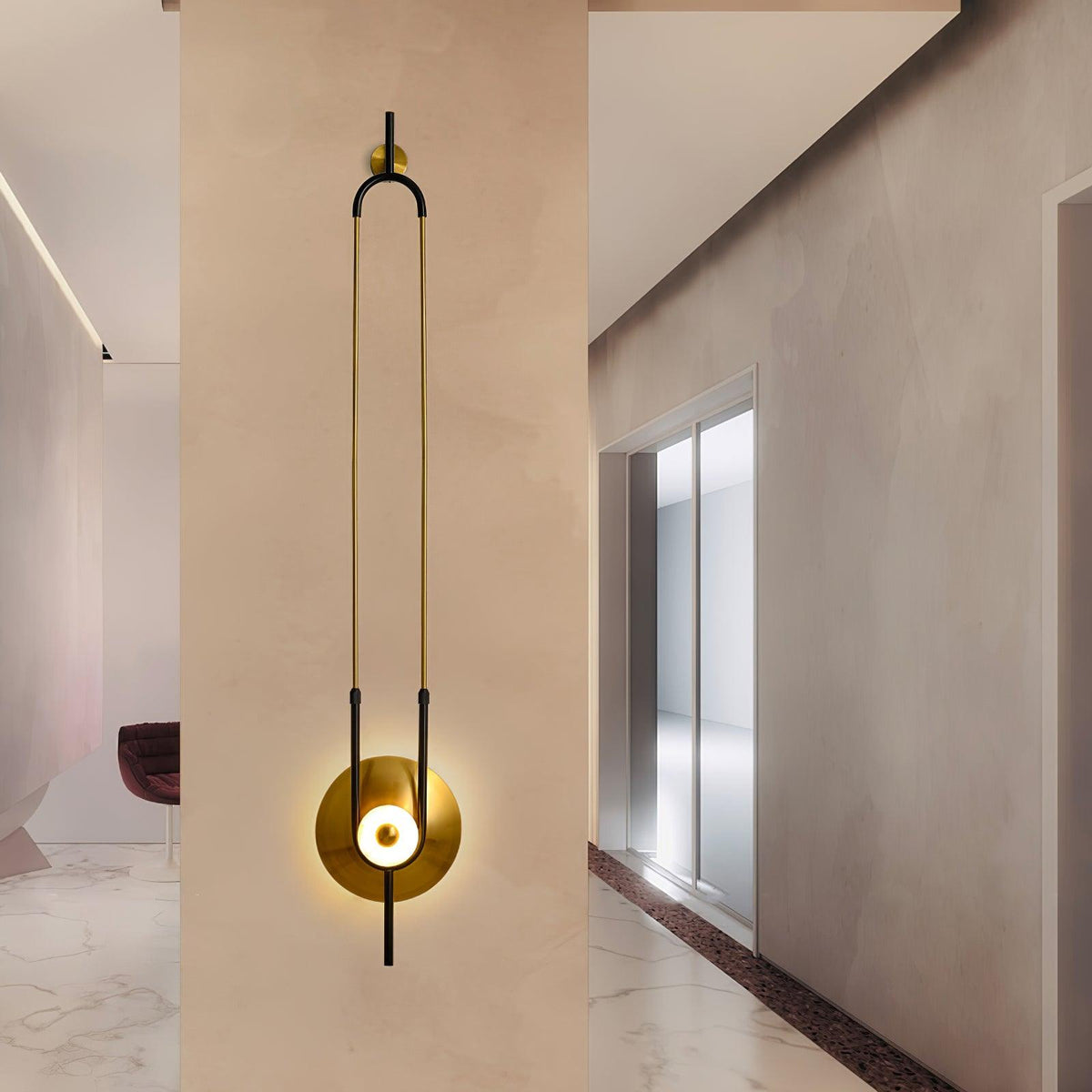 Candeeiro de parede Ivory em mármore, anel moderno minimalista