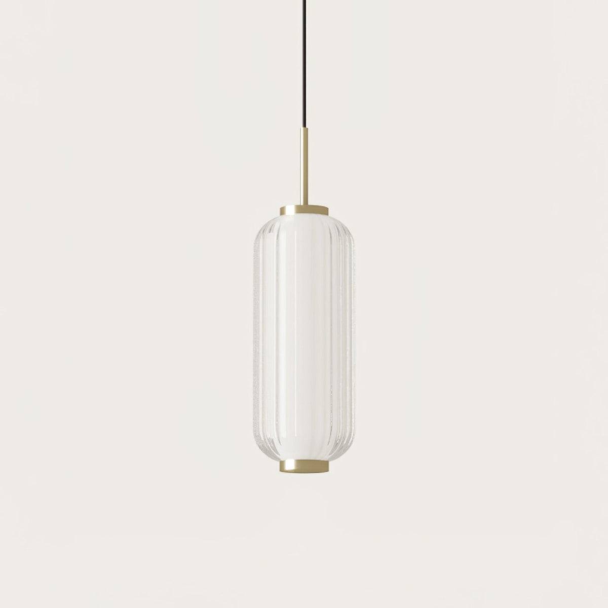Cylindra moderne pendellampe i glas