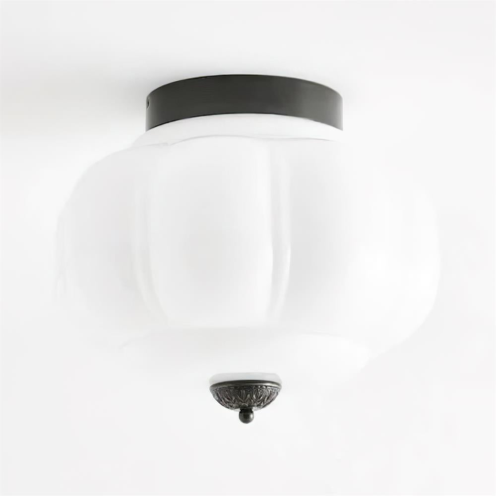 Selviro loftlampe, grønt glas, messing, klassisk