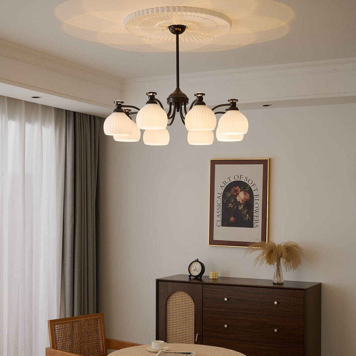 Calaeor premium elegant lysekrone i glas