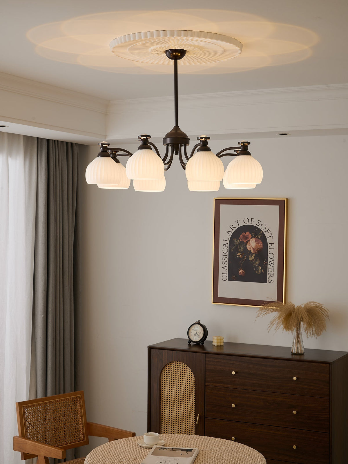 Calaeor premium elegant lysekrone i glas