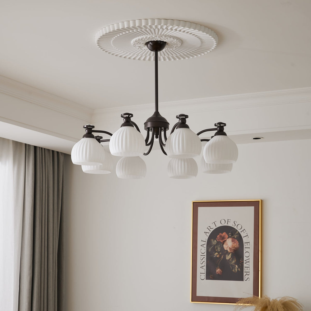 Calaeor premium elegant lysekrone i glas