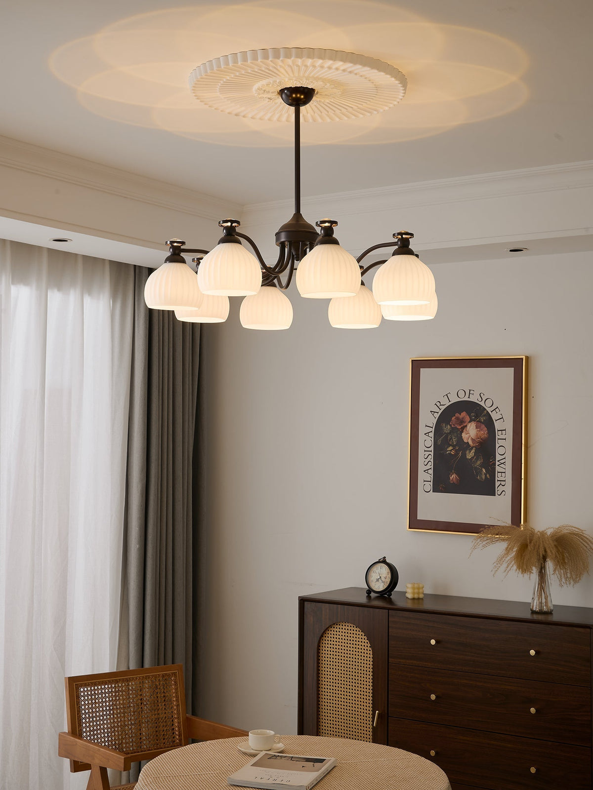 Calaeor premium elegant lysekrone i glas