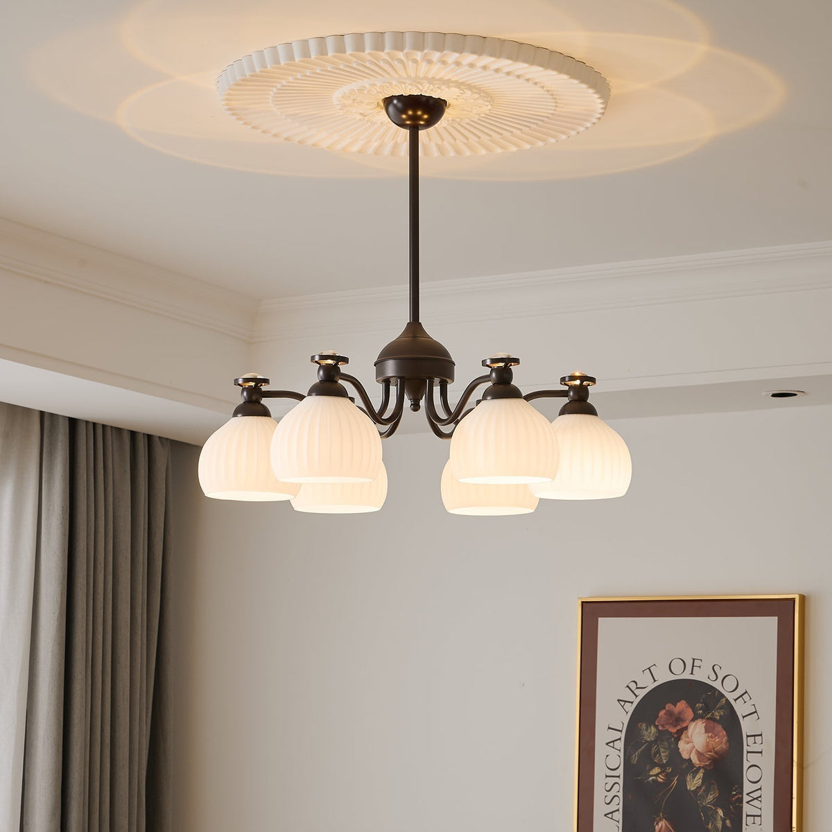 Calaeor premium elegant lysekrone i glas