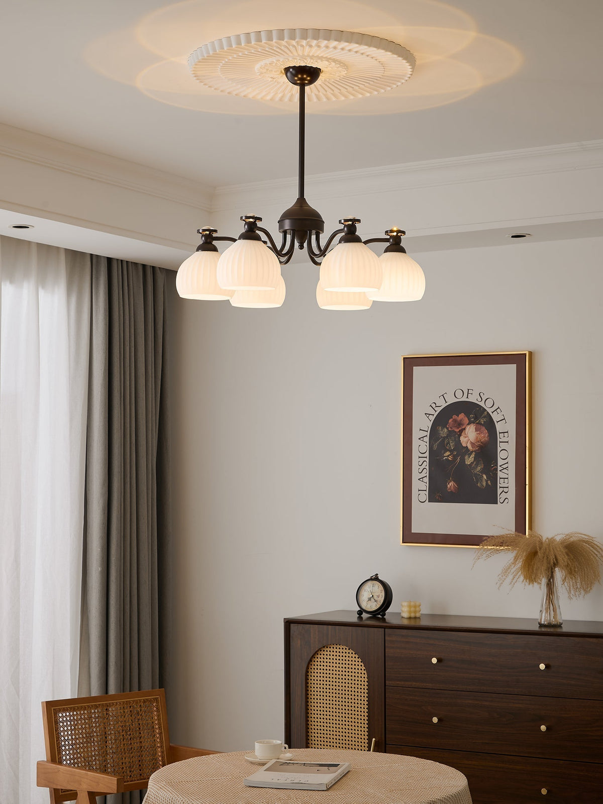 Calaeor premium elegant lysekrone i glas