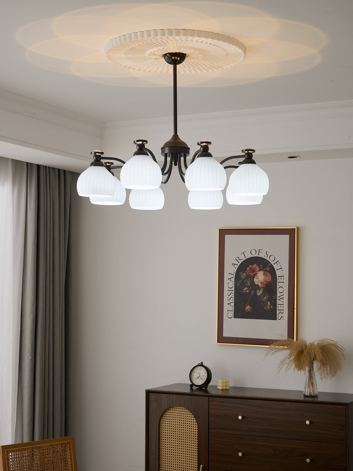 Calaeor premium elegant lysekrone i glas