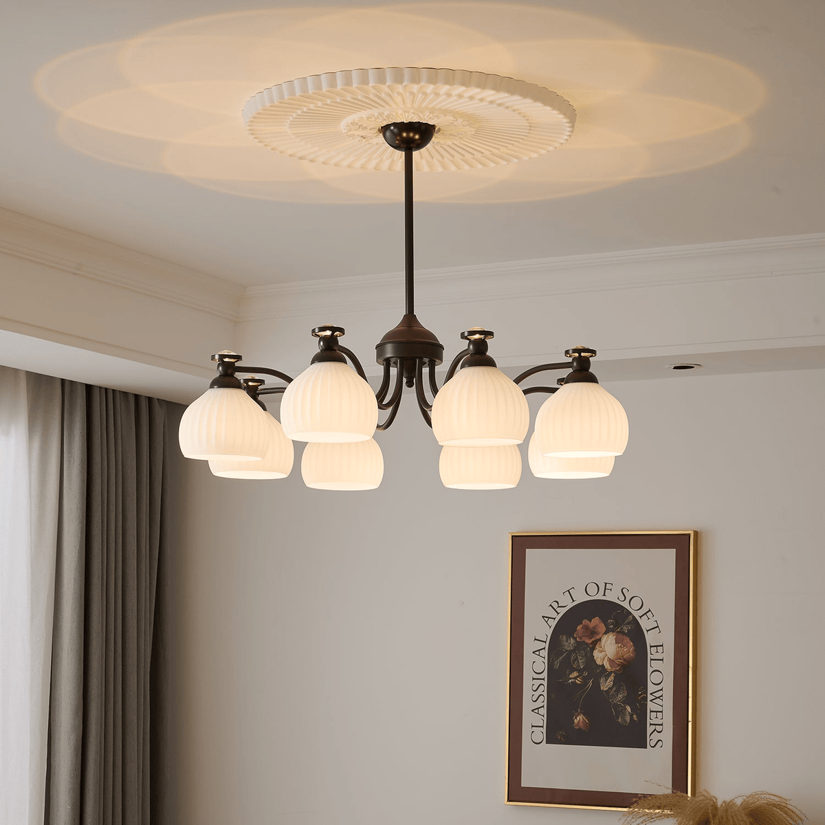 Calaeor premium elegant lysekrone i glas