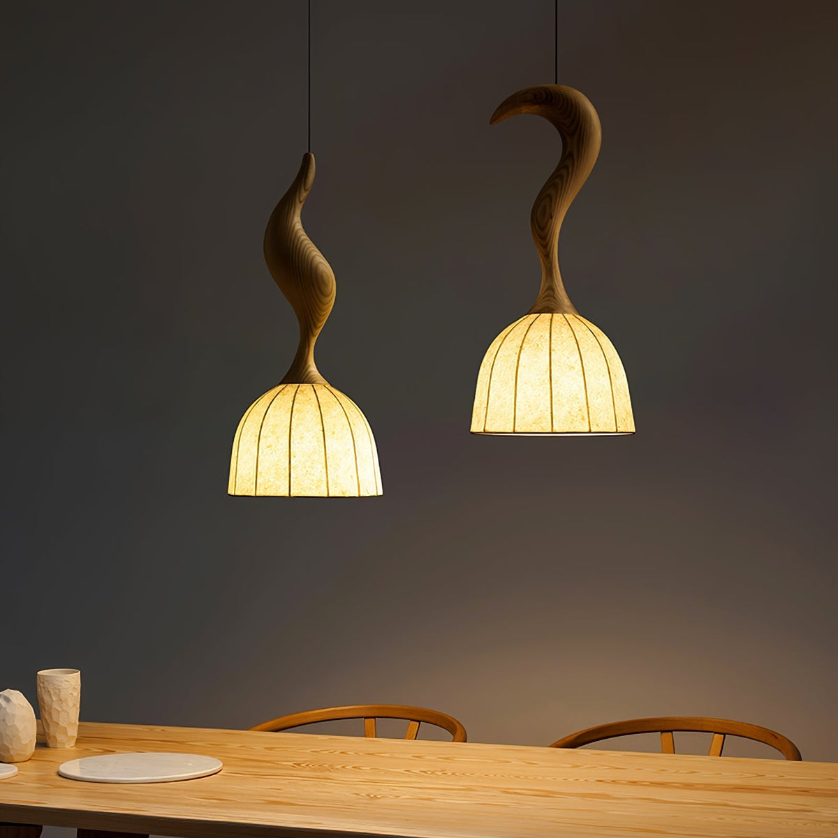 Colire skapandi snúið hengiljós úr viði