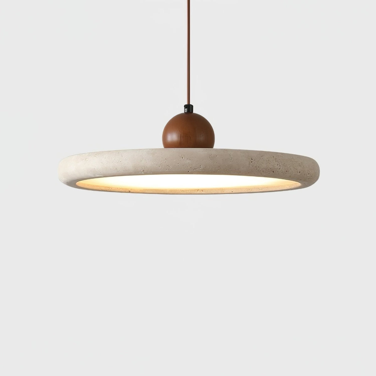 Valaielle-kiekko-pallomainen travertiiniriippuvalaisin