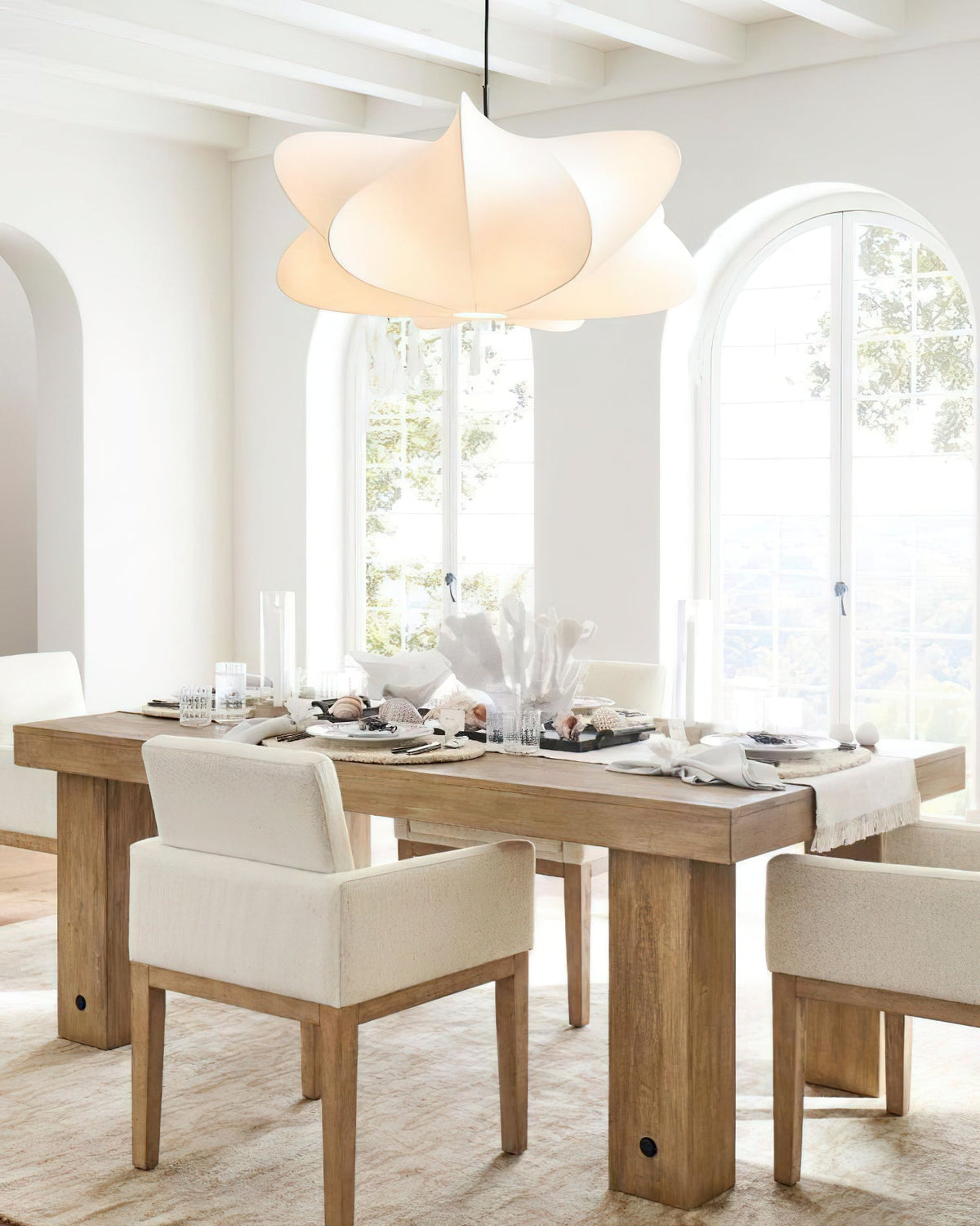 Candeeiro suspenso contemporâneo Luxe em seda