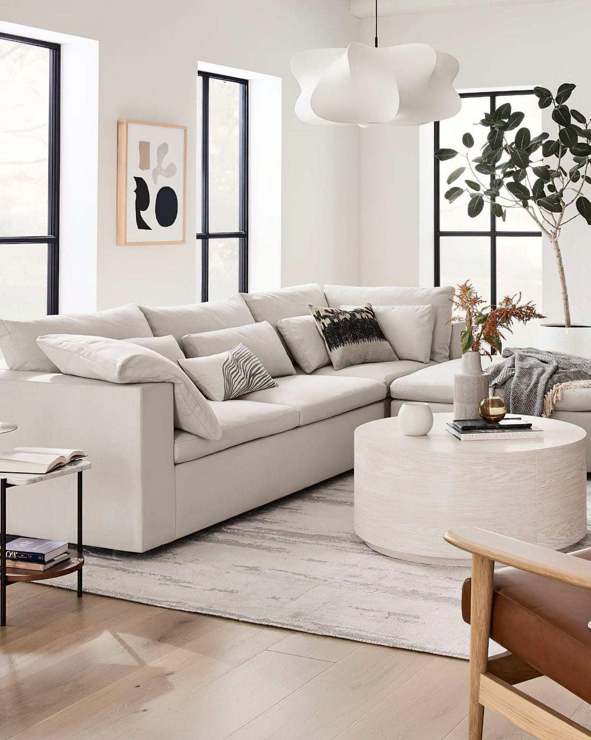 Candeeiro suspenso contemporâneo Luxe em seda