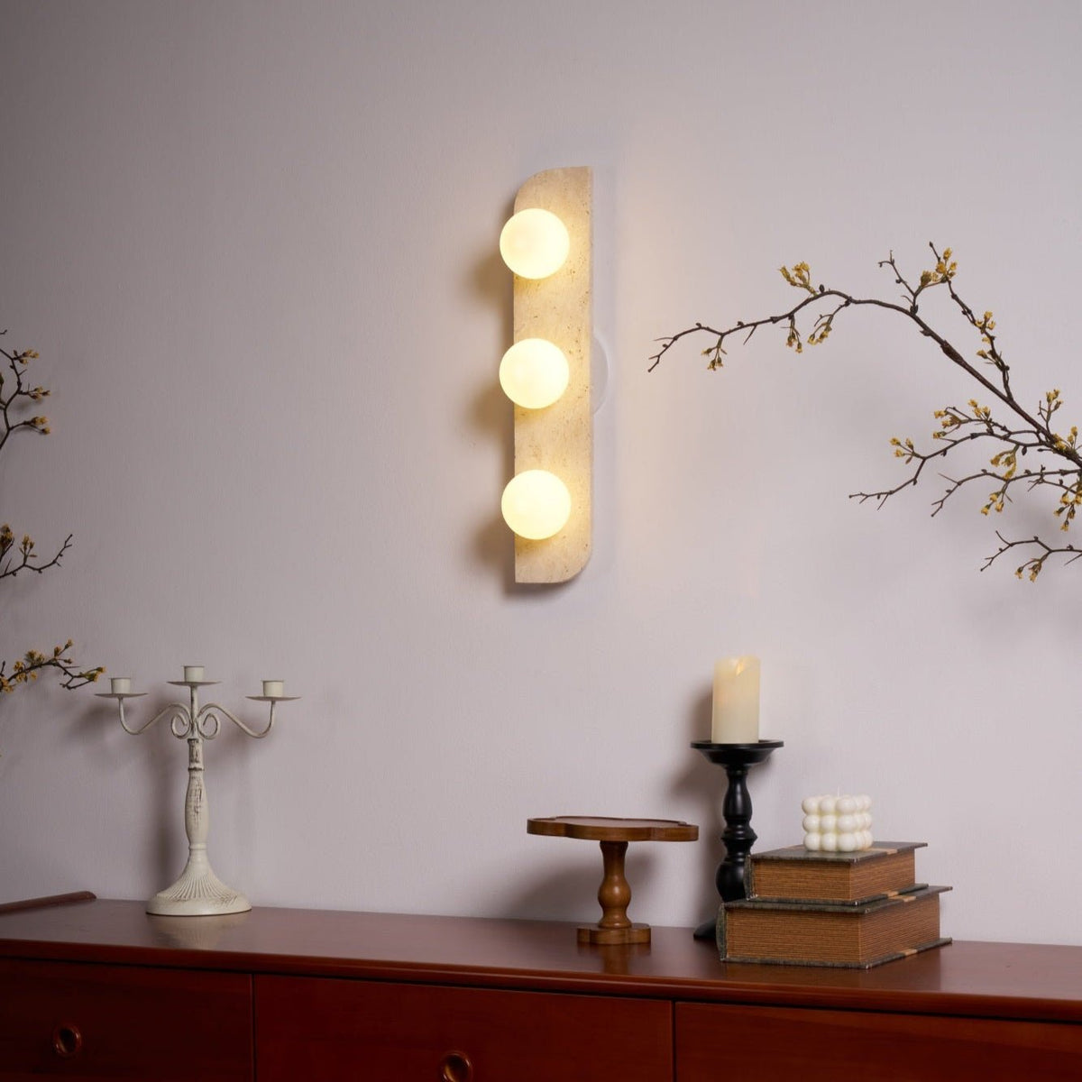 Taviniella minimalistisk vägglampa i travertin