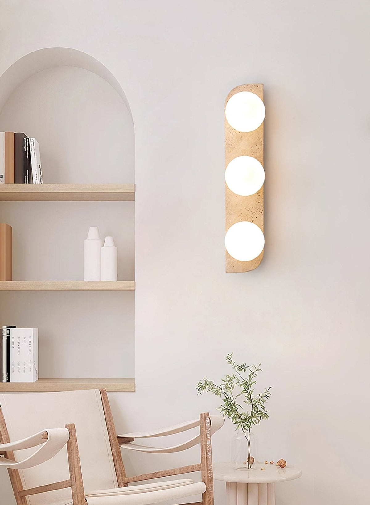 Taviniella minimalistisk vägglampa i travertin