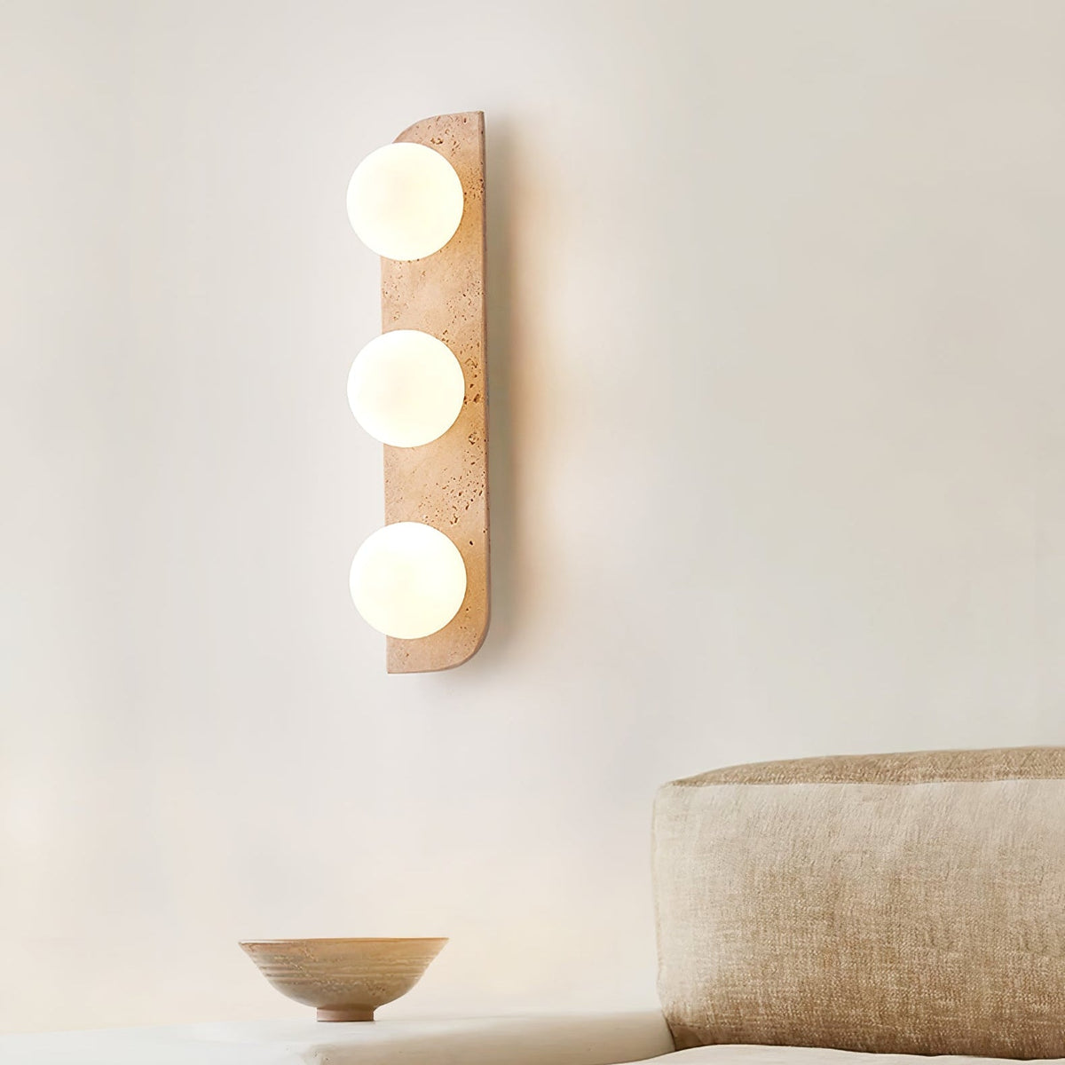 Taviniella minimalistisk vägglampa i travertin