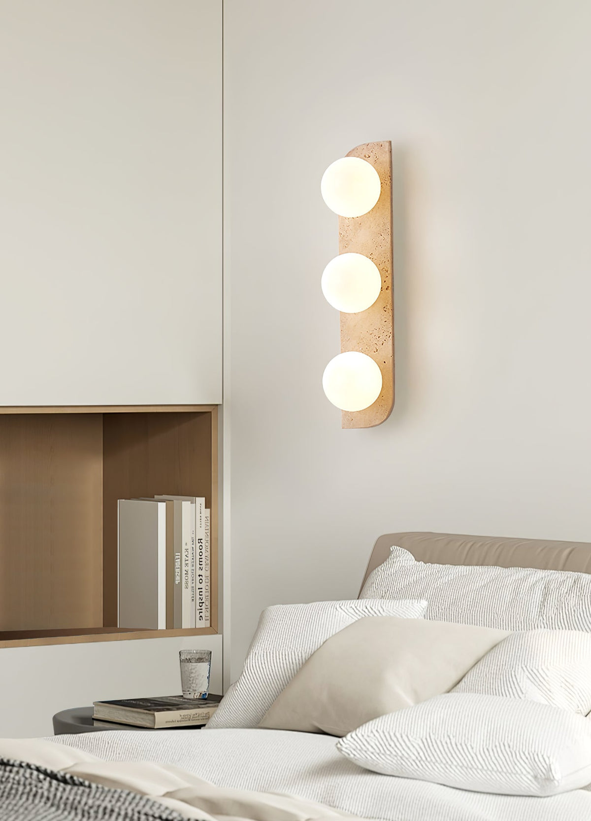 Serearia minimalistisk plug-in-væglampe i travertin