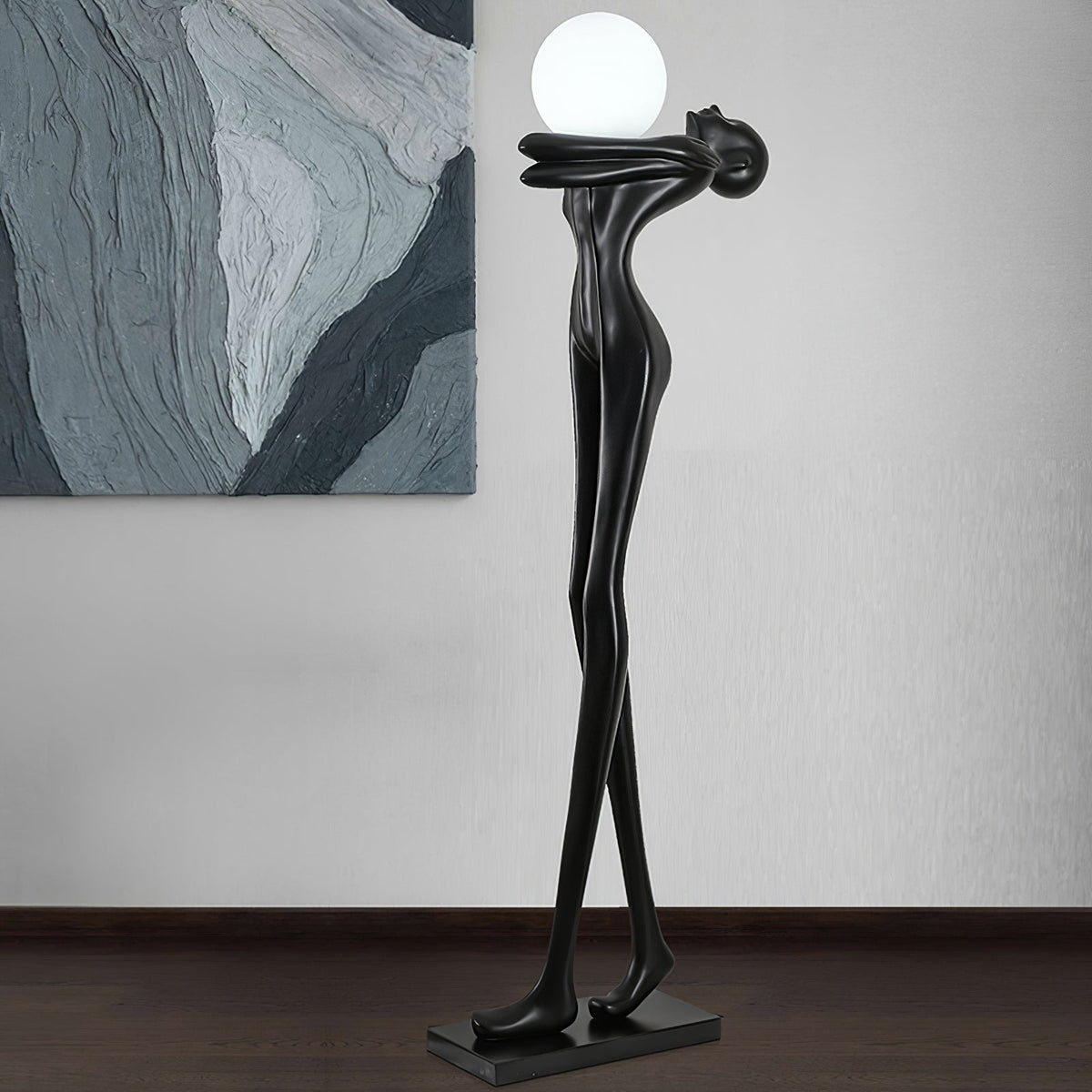 Ersolion skulpturel gulvlampe i glasfiber