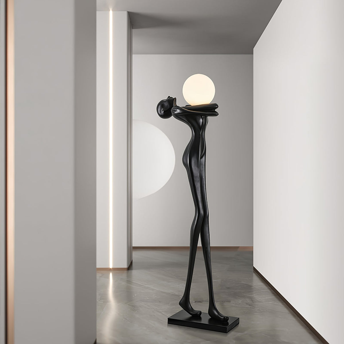 Ersolion skulpturel gulvlampe i glasfiber