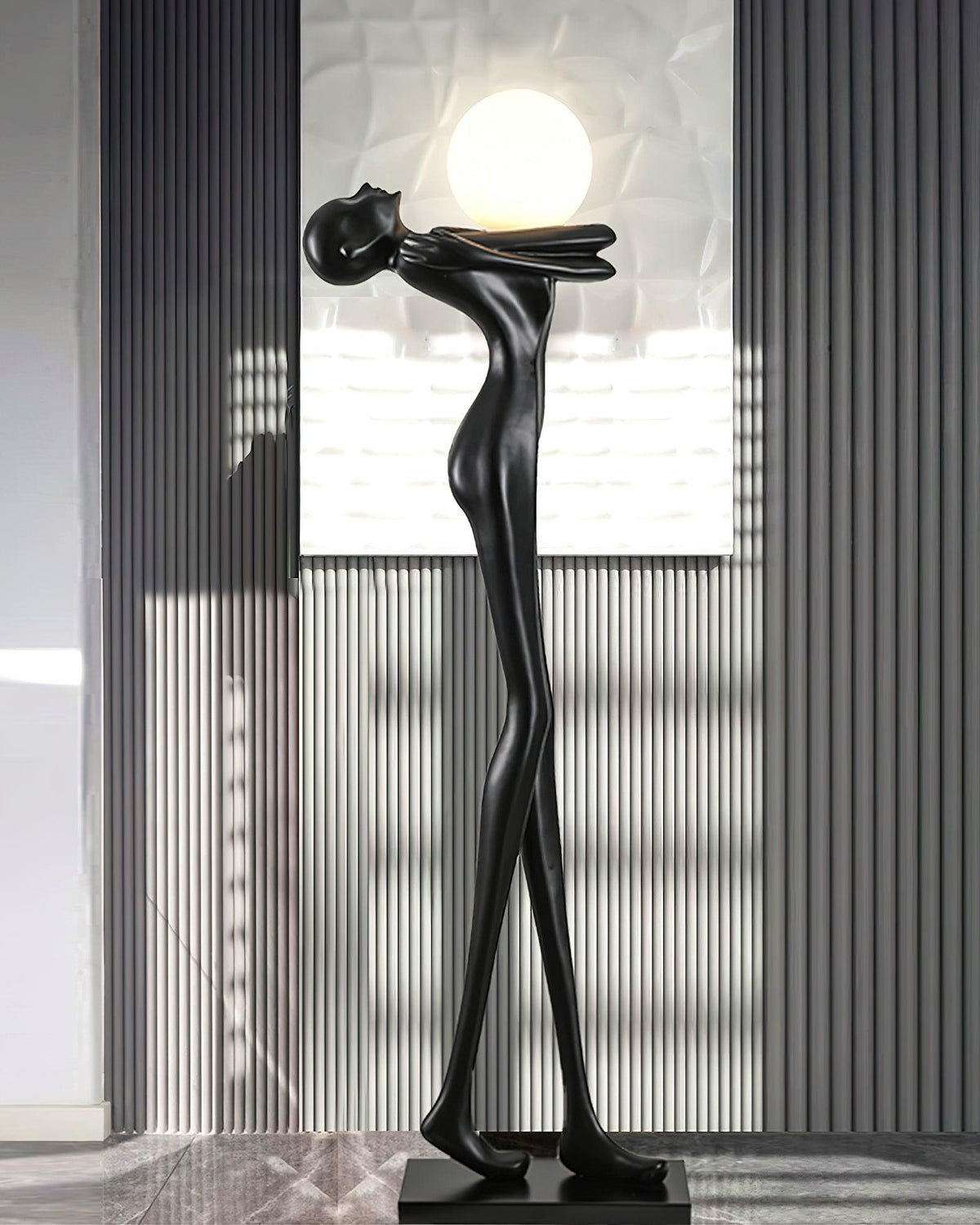 Ersolion skulpturel gulvlampe i glasfiber
