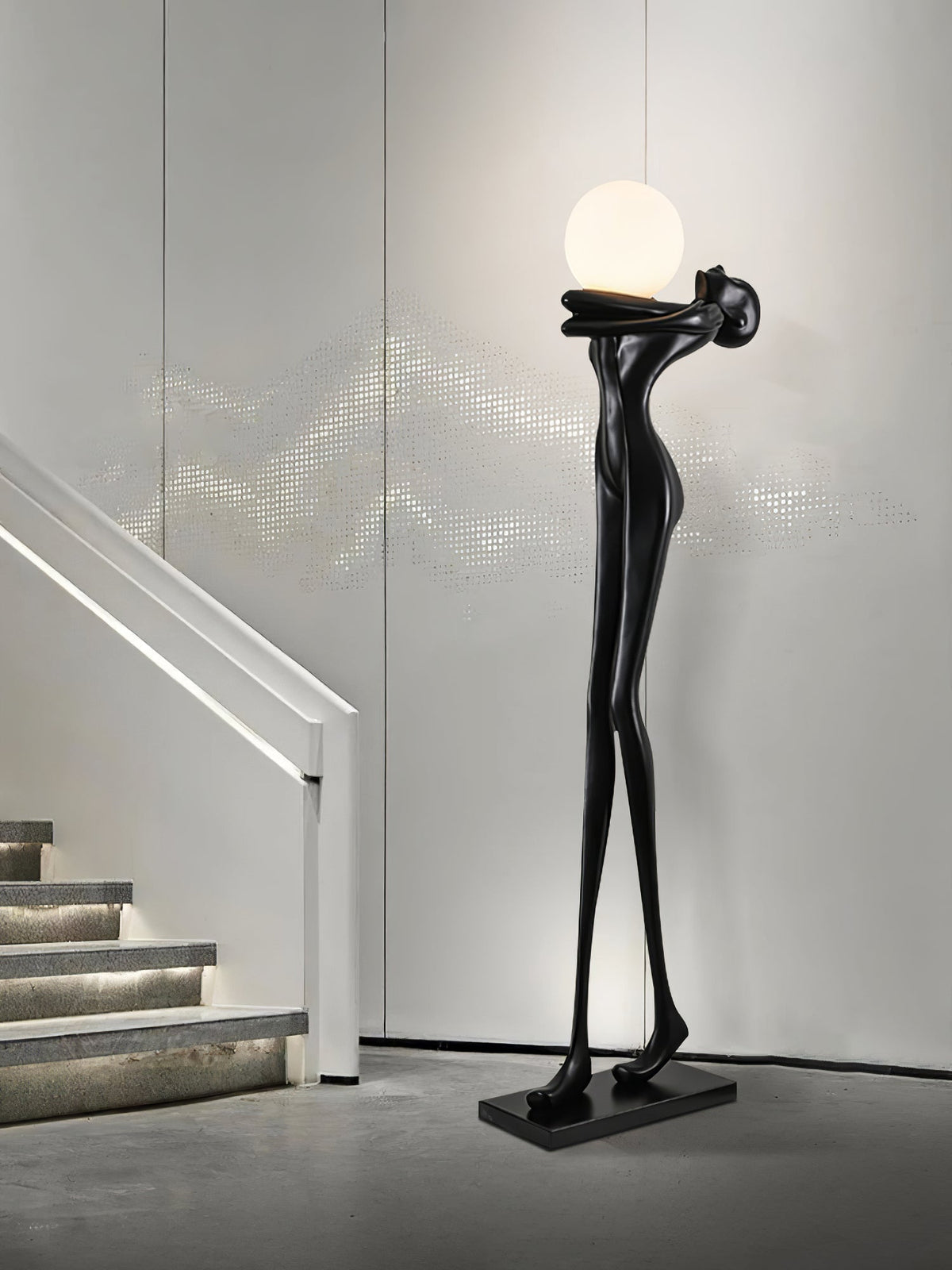 Ersolion skulpturel gulvlampe i glasfiber