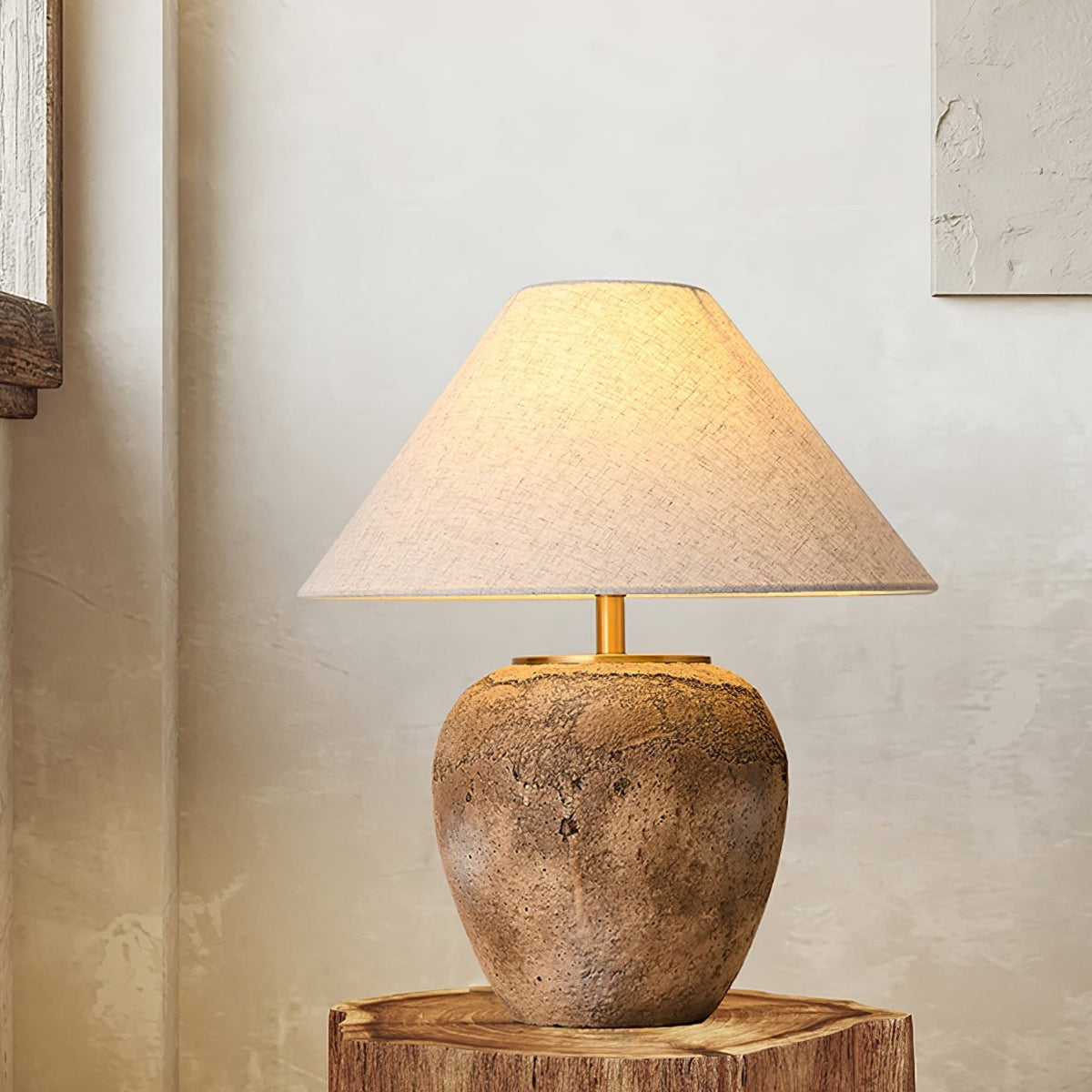 Terrava rustik bordlampe i keramik