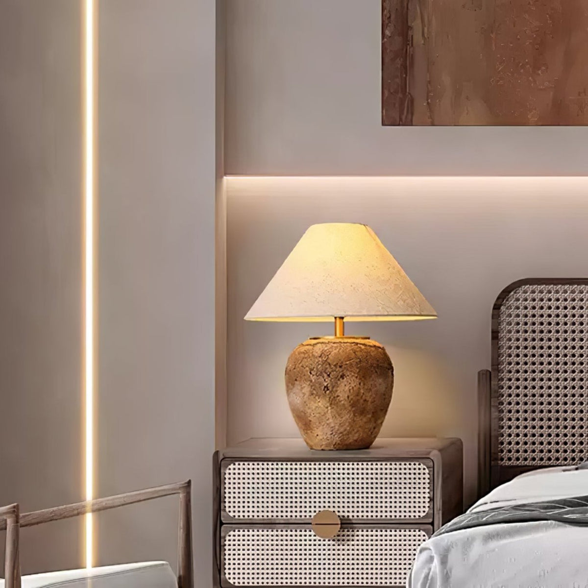 Terrava rustik bordlampe i keramik