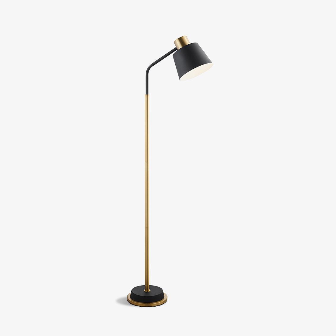 Xildas minimalistisk gulvlampe i sort og guld