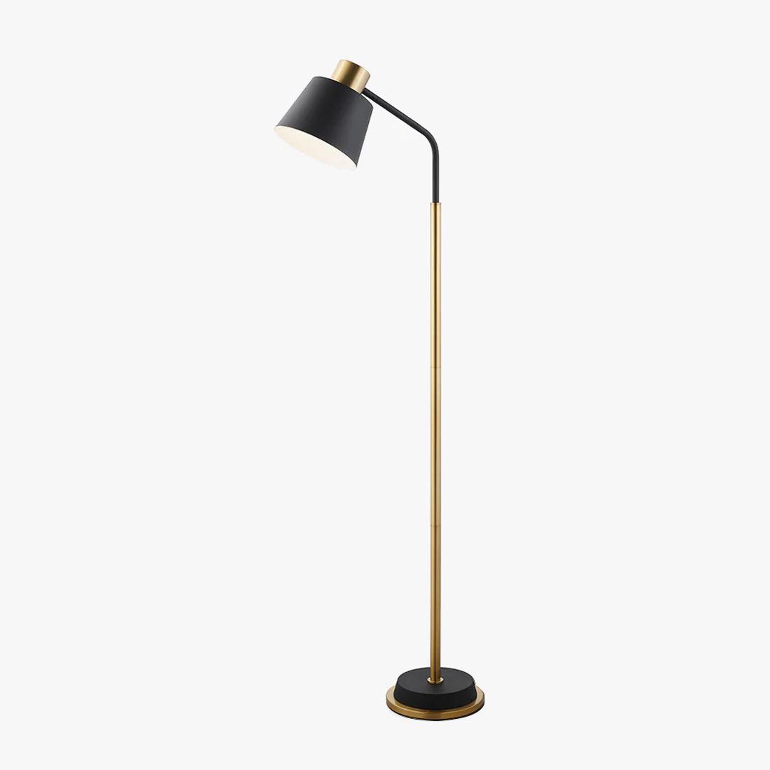Xildas minimalistisk gulvlampe i sort og guld