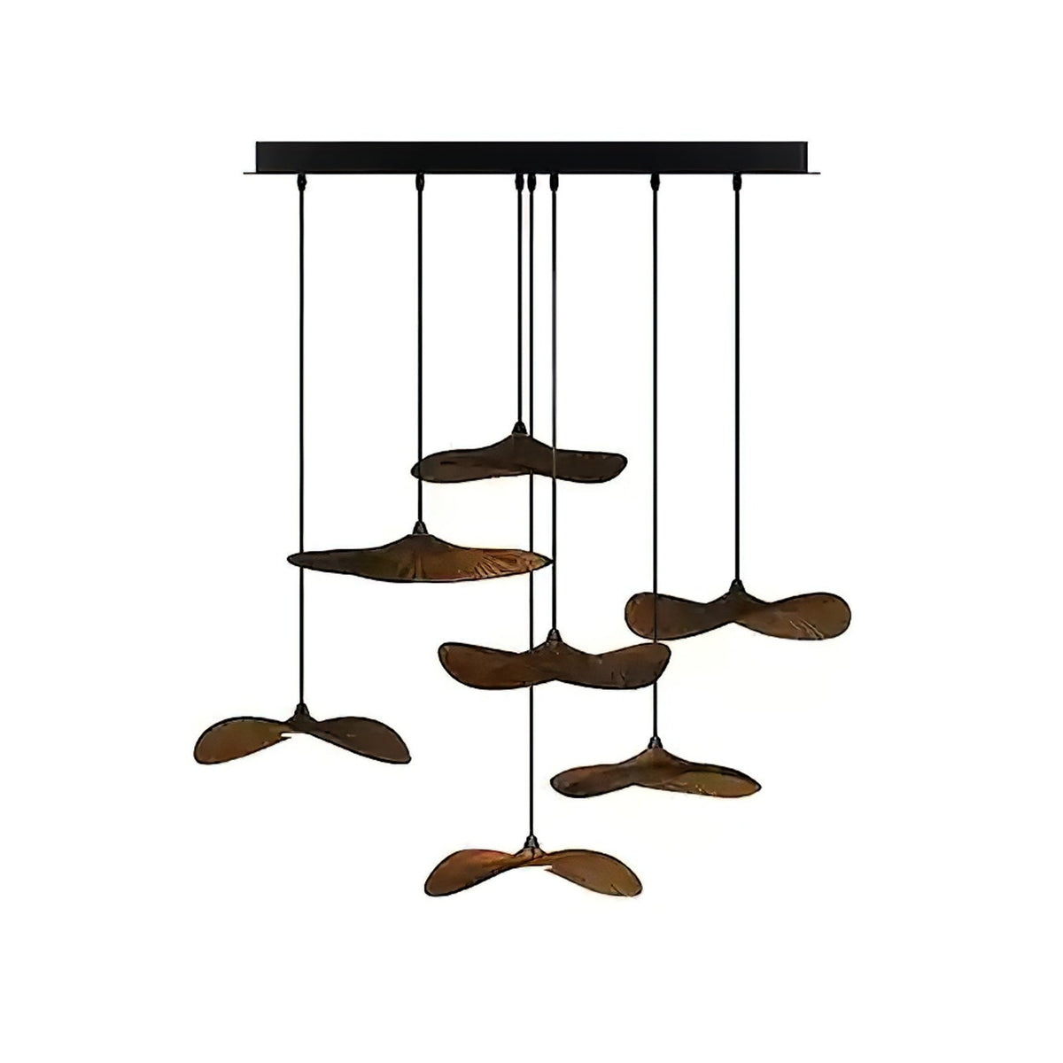 Candeeiro de lustre moderno minimalista em madeira, folha vazada Abbott