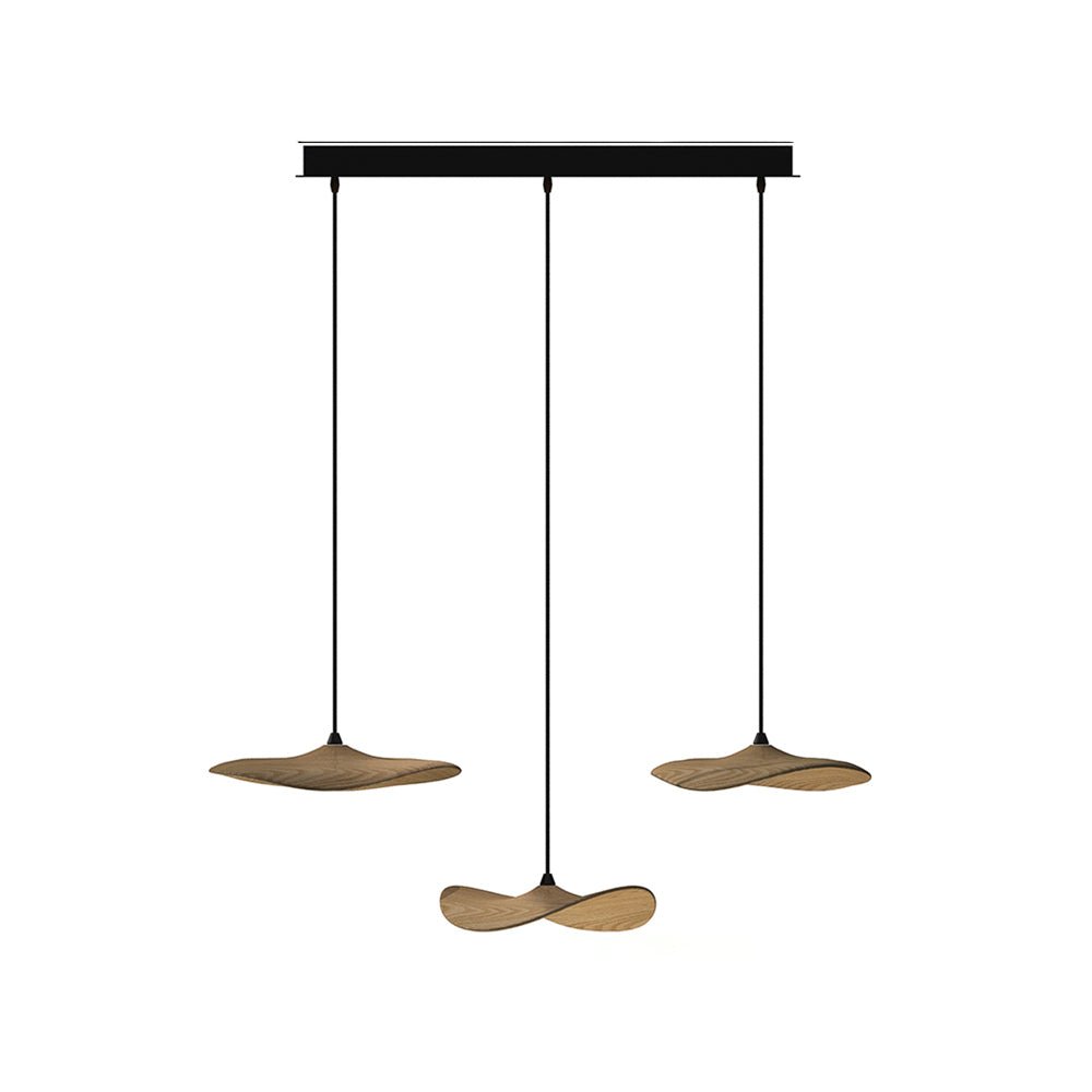 Candeeiro de lustre moderno minimalista em madeira, folha vazada Abbott