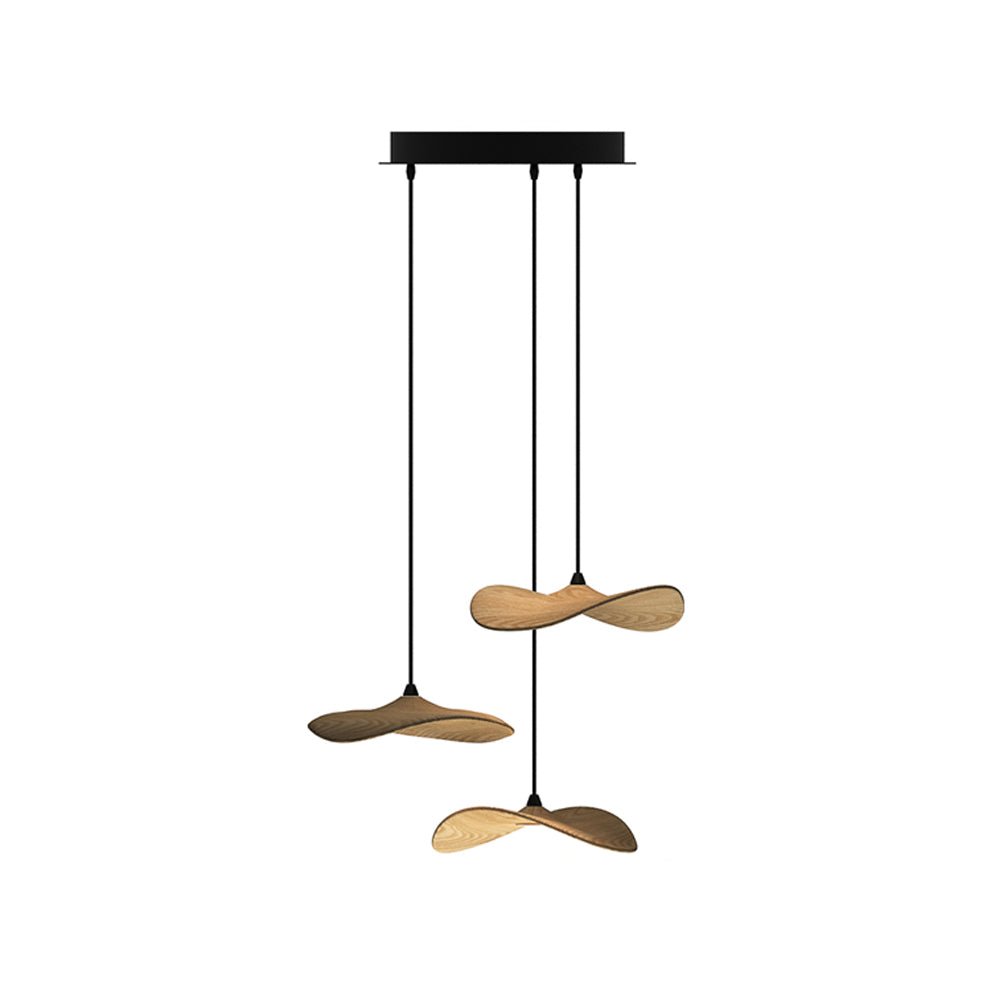 Candeeiro de lustre moderno minimalista em madeira, folha vazada Abbott