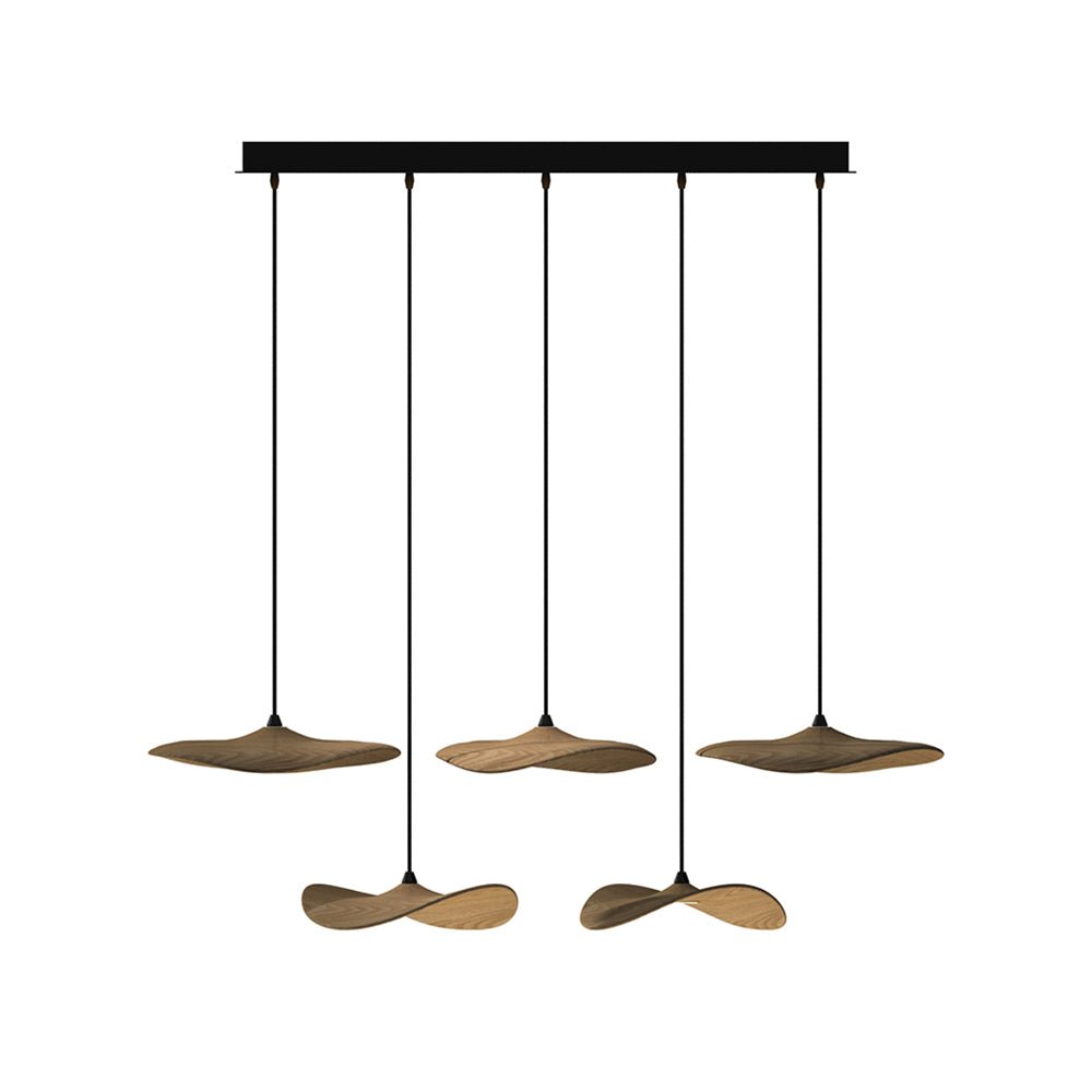 Candeeiro de lustre moderno minimalista em madeira, folha vazada Abbott
