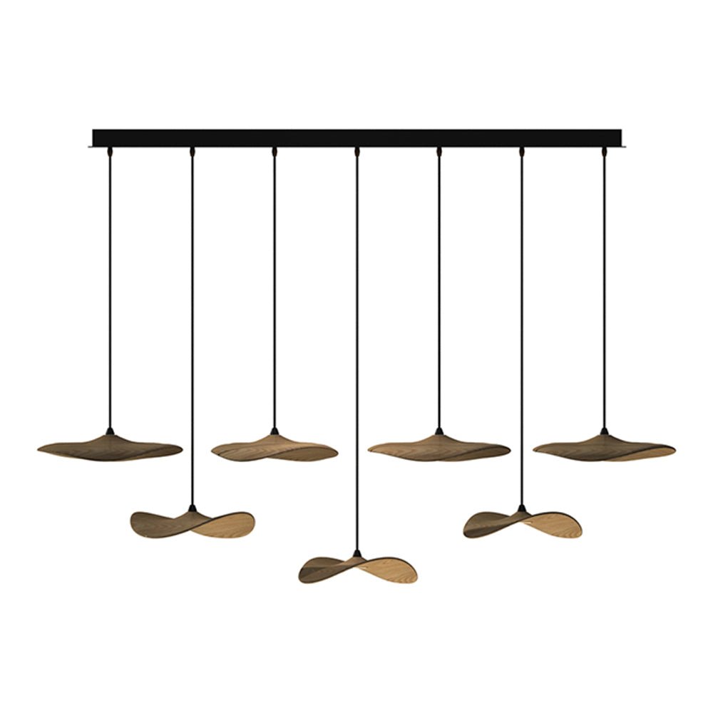Candeeiro de lustre moderno minimalista em madeira, folha vazada Abbott