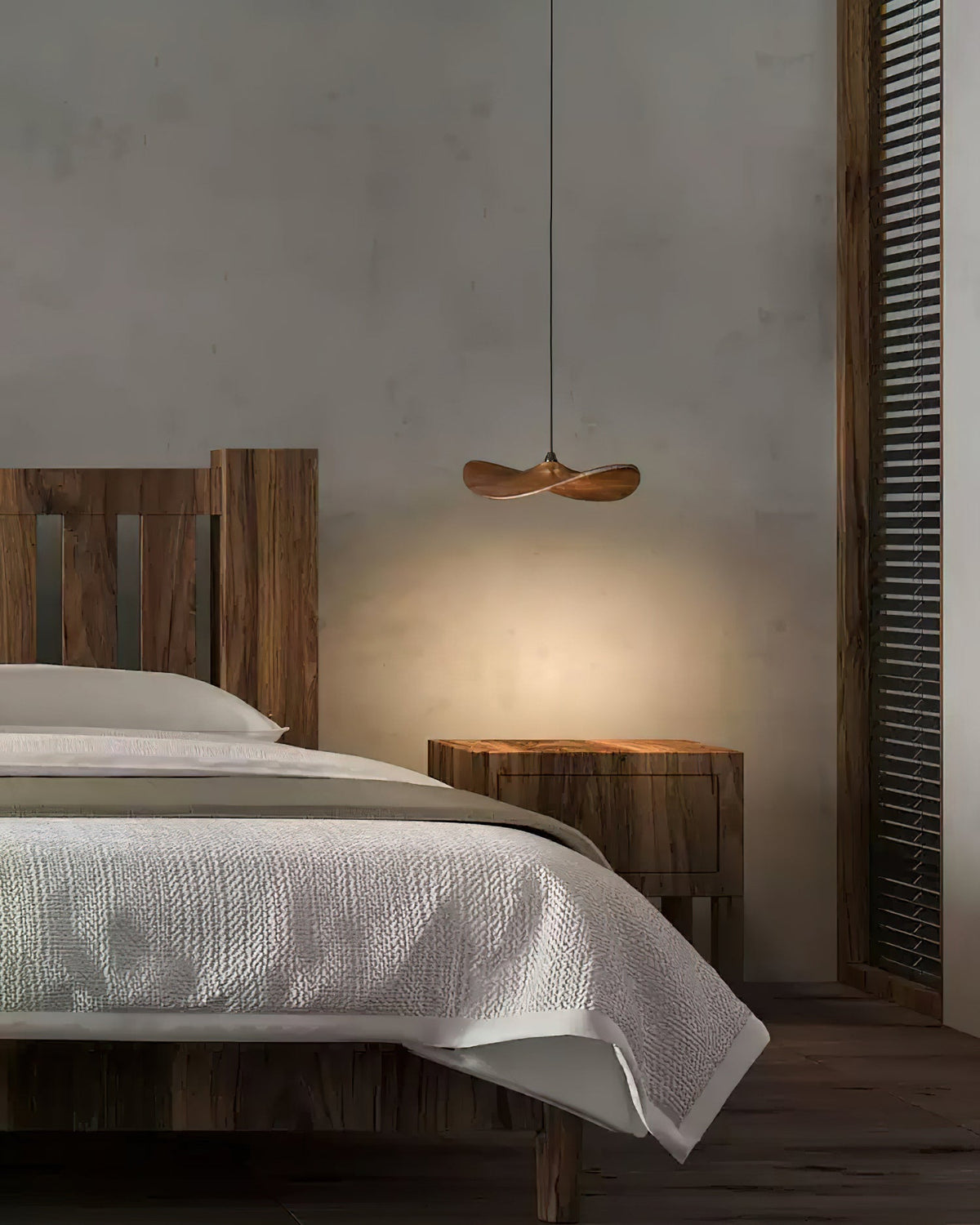Candeeiro de lustre moderno minimalista em madeira, folha vazada Abbott