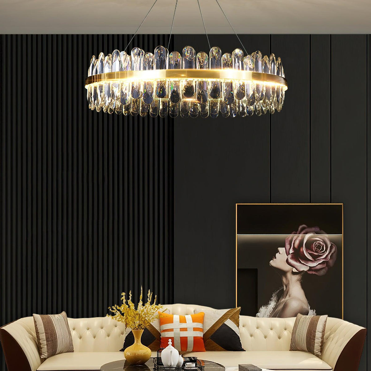 Candeeiro de teto luxuoso pós-moderno de cristal Xoriel