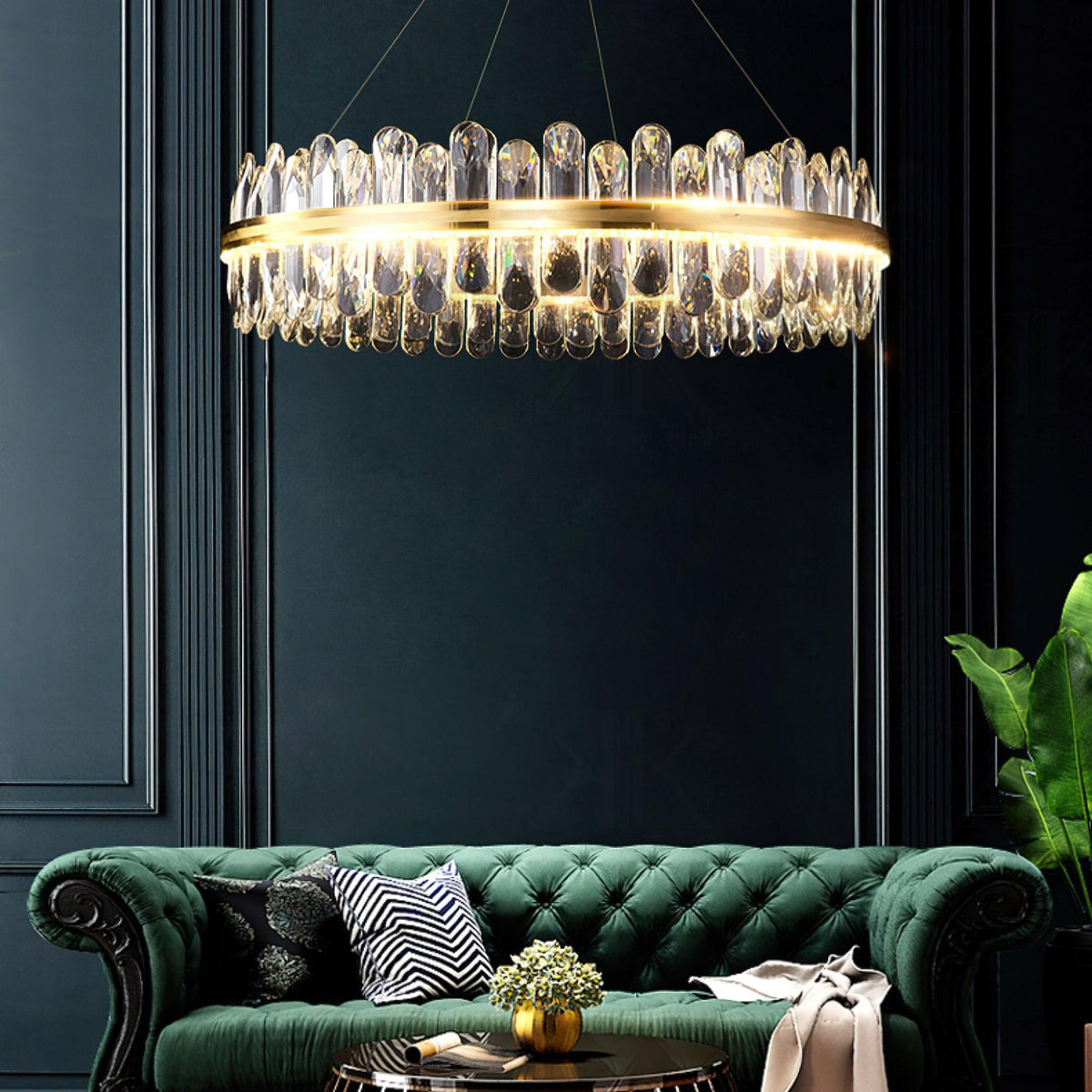 Candeeiro de teto luxuoso pós-moderno de cristal Xoriel