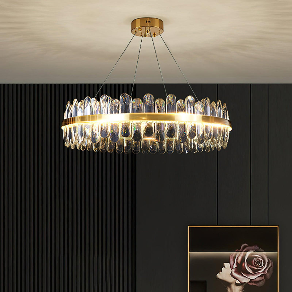Candeeiro de teto luxuoso pós-moderno de cristal Xoriel