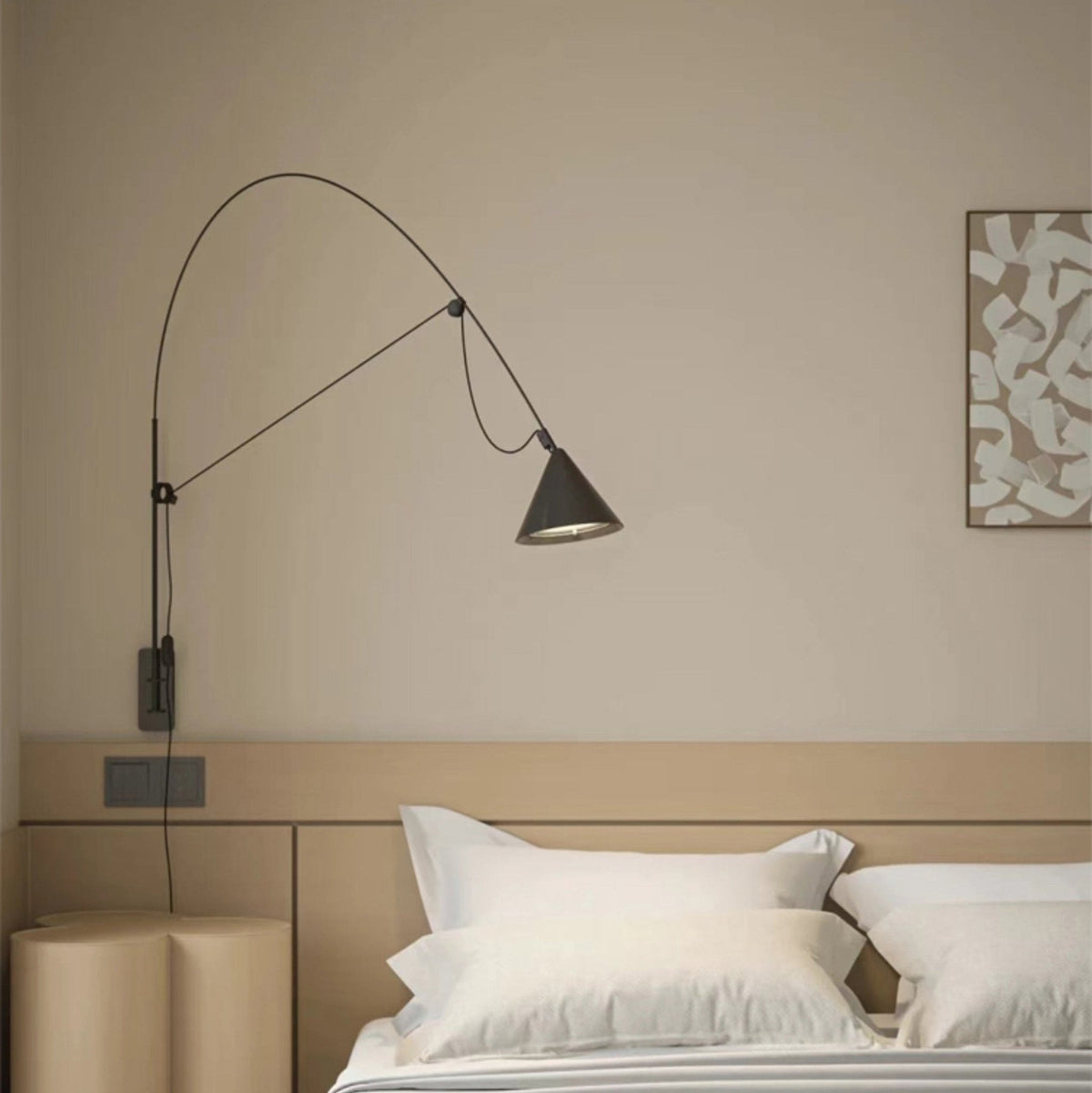 Candeeiro de parede minimalista com arco e cone Noraette