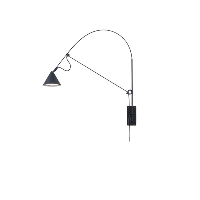 Candeeiro de parede minimalista com arco e cone Noraette