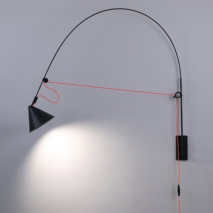 Candeeiro de parede minimalista com arco e cone Noraette