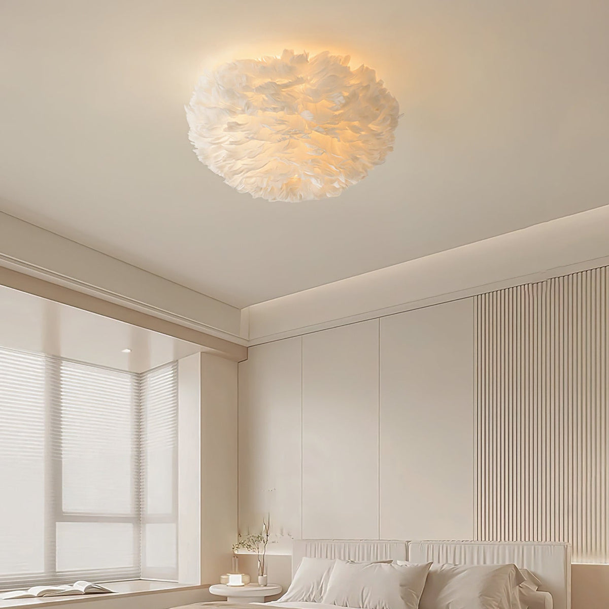 Zalore eksklusiv nordisk kunstnerisk loftlampe med fjer