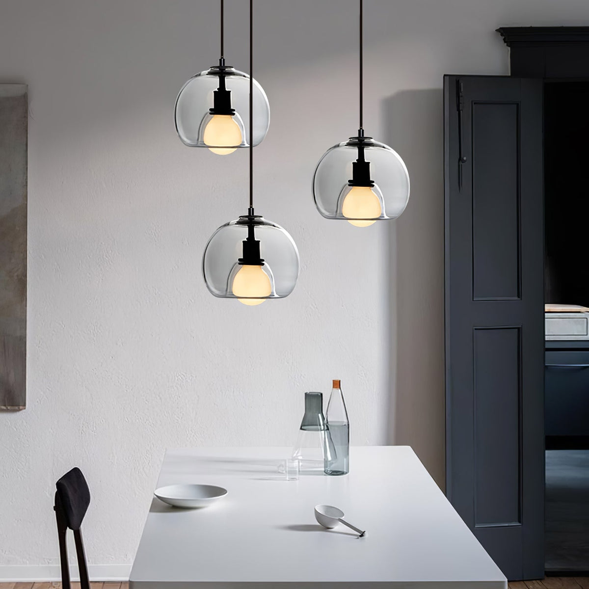 Eamver moderne pendellampe i glas