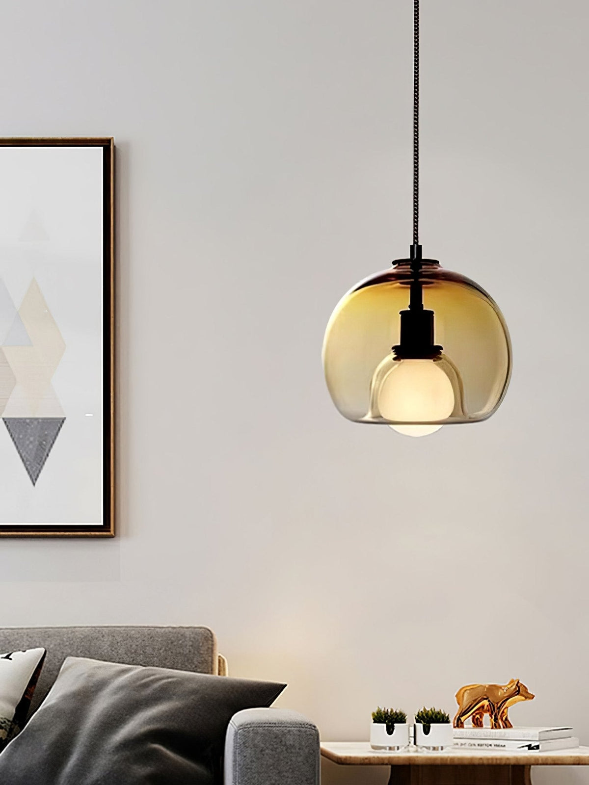 Eamver moderne pendellampe i glas