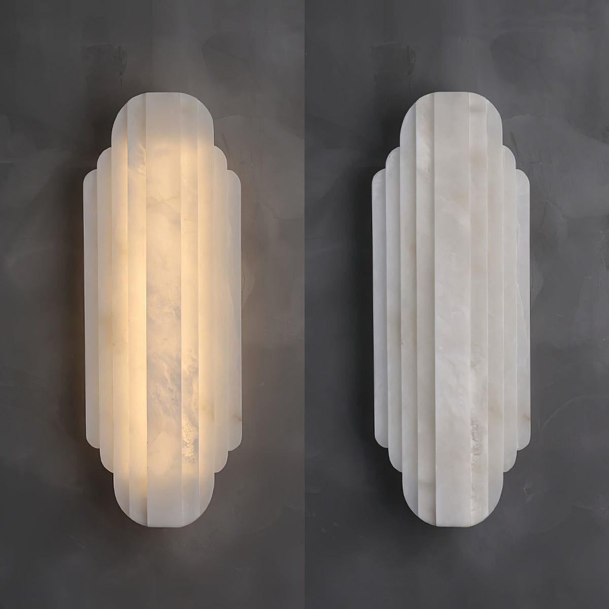 Avenanina vägglampa i art déco-stil med alabaster