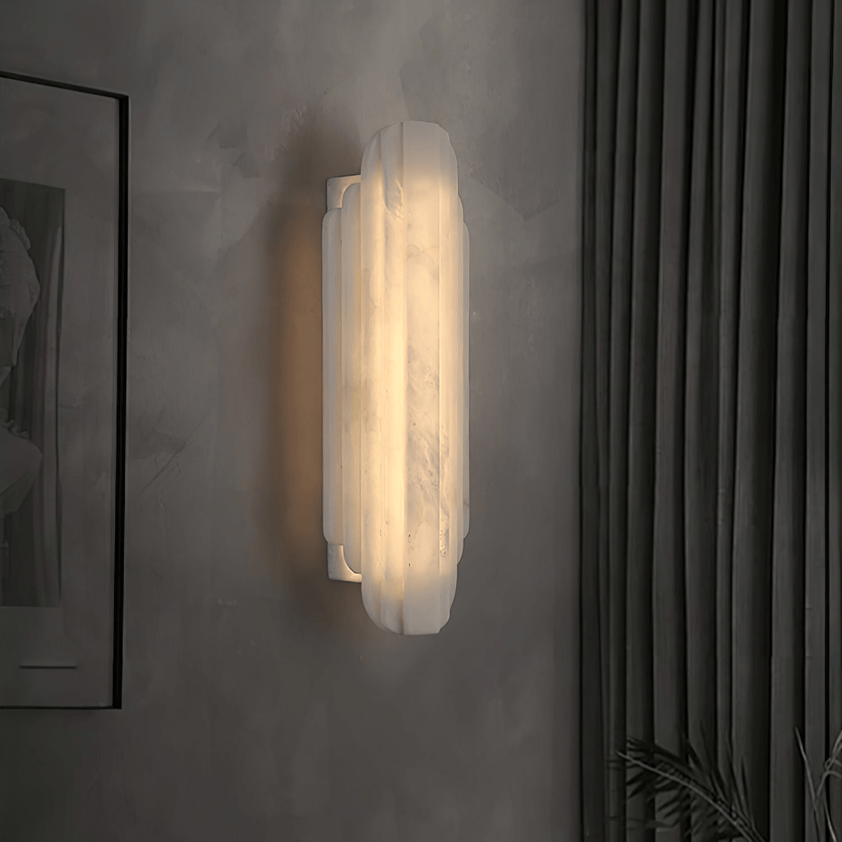 Avenanina vägglampa i art déco-stil med alabaster