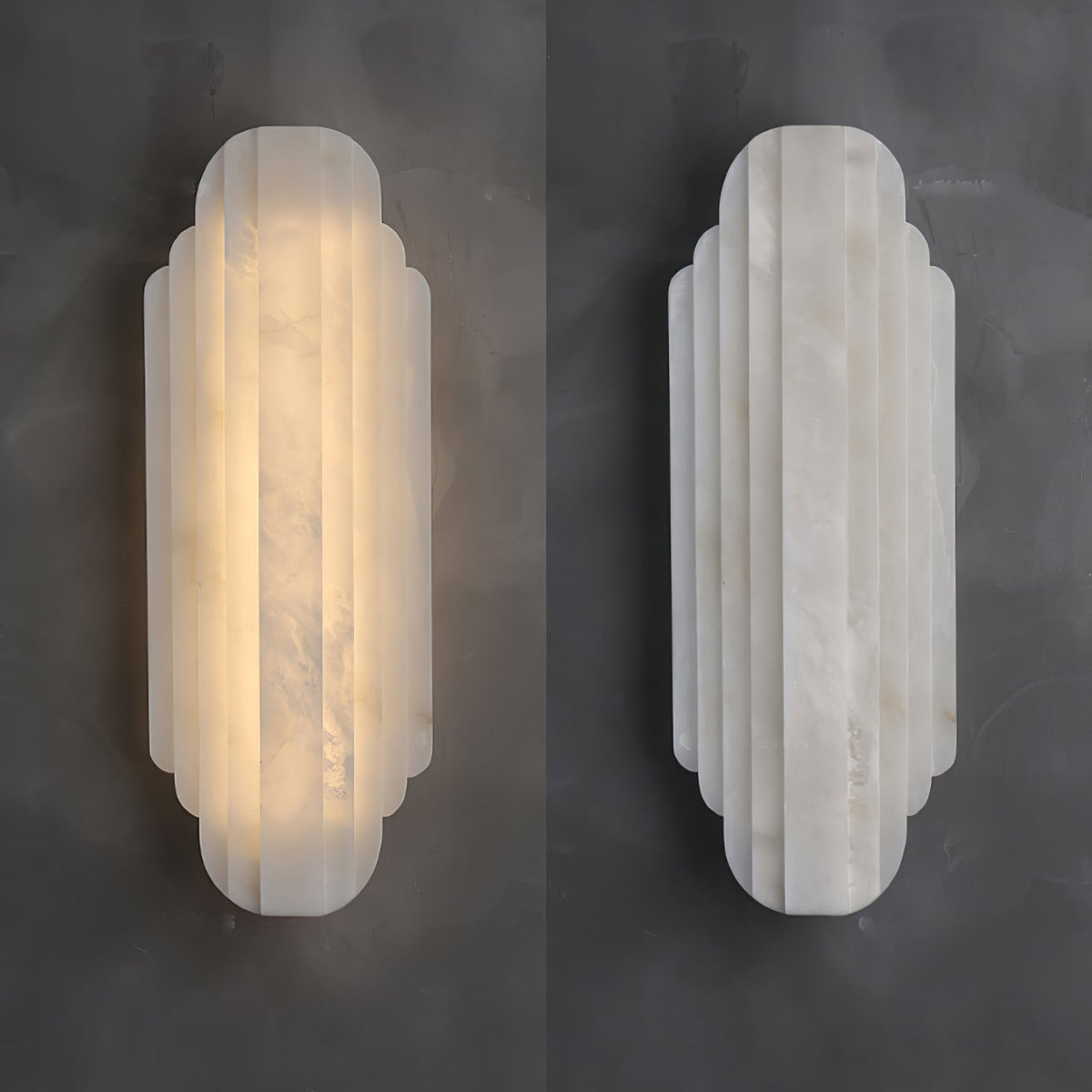 Avenanina vägglampa i art déco-stil med alabaster