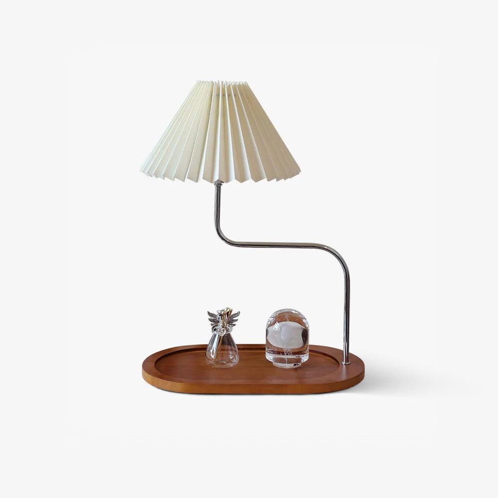 Candeeiro de mesa artístico de madeira e tecido Ornelle