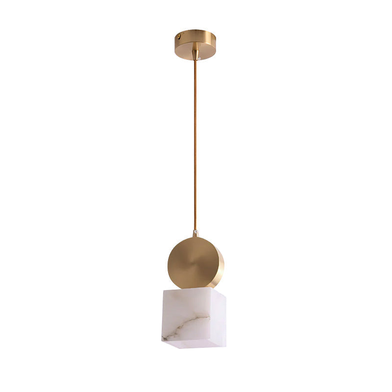 Salen pendellampa i alabaster och mässing