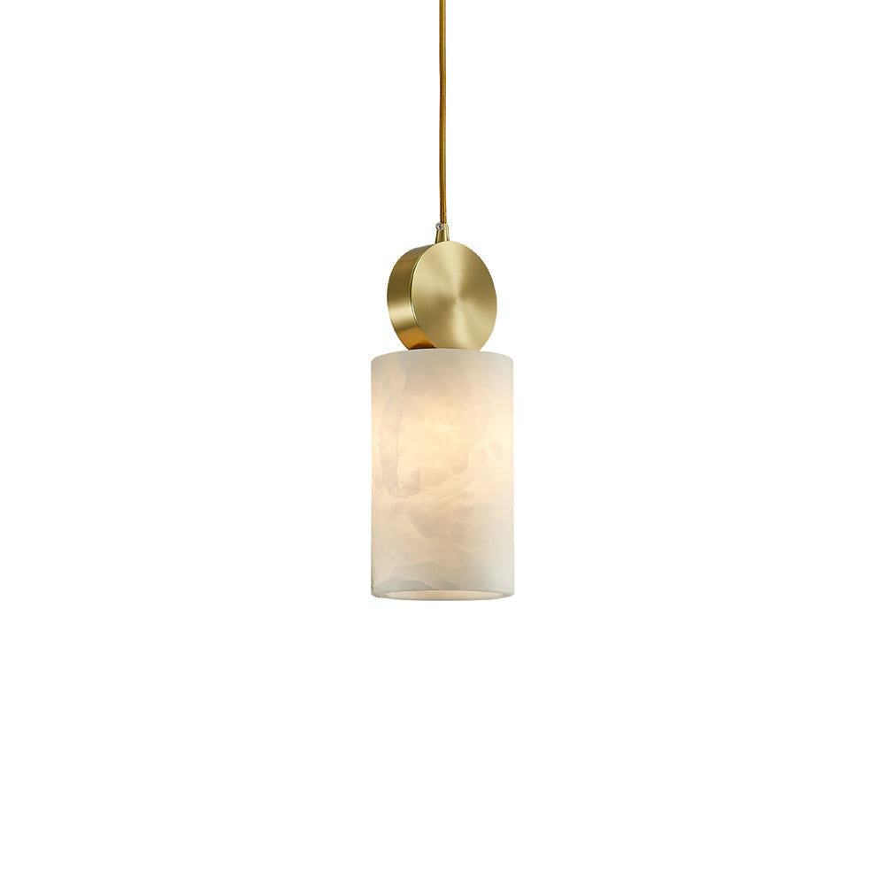 Salen pendellampa i alabaster och mässing